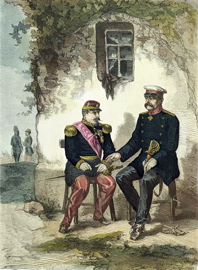 Meeting between Otto von Bismarck (1815-98) and Napoleon III (1808-73) at Donchery, 2nd September 18 from German School