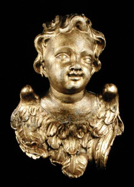 Putti head with wings from German School