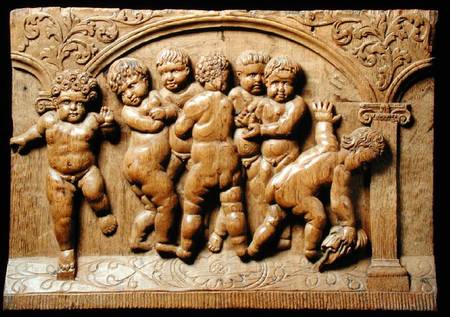 Relief panel depicting a group of putti from German School