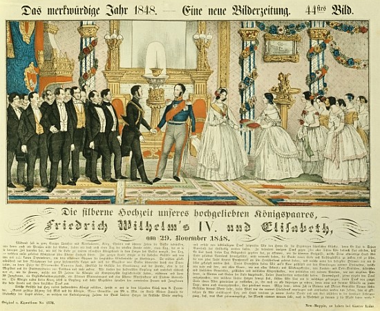 Silver wedding anniversary of Frederick William IV of Prussia and his wife Elizabeth Ludovika of Bav from German School