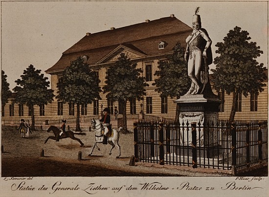 Statue of General von Ziethen in Wilhelm Platz, Berlin from German School