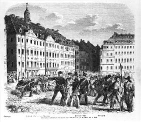 Uprising in Dresden on 6th March 1848, illustration from ''Illustrierte Zeitung''