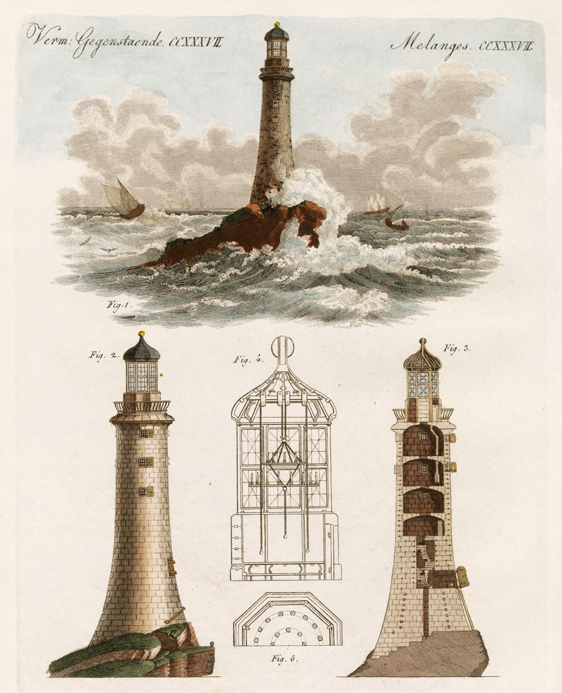 The Eddystone Lighthouse from German School, (19th century)