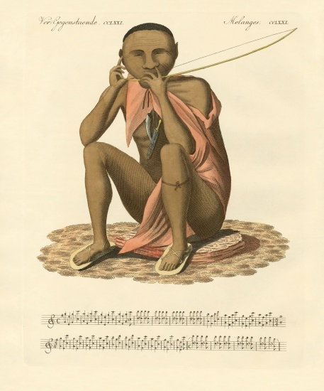 A bushman of South Africa from German School, (19th century)