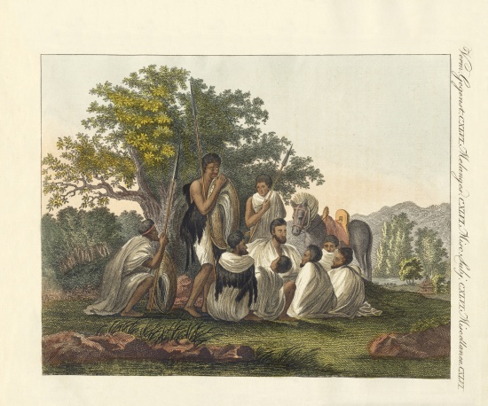 Abyssinians resting during their trip from German School, (19th century)