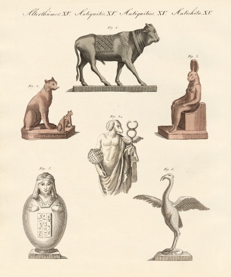 Egyptians divinities from German School, (19th century)