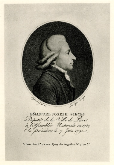Emanuel Josephe Graf Sieyès from German School, (19th century)