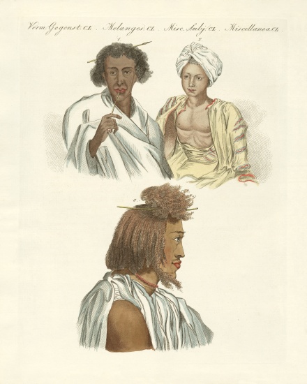 Inhabitants of both coasts of the Red Sea from German School, (19th century)