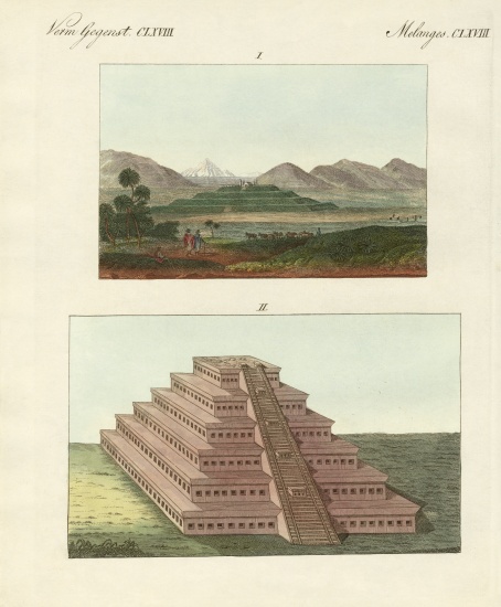 Mexican pyramids from German School, (19th century)