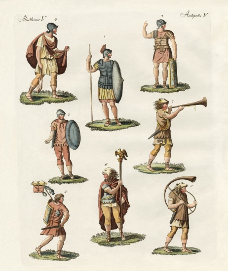 Roman foot soldiers from German School, (19th century)