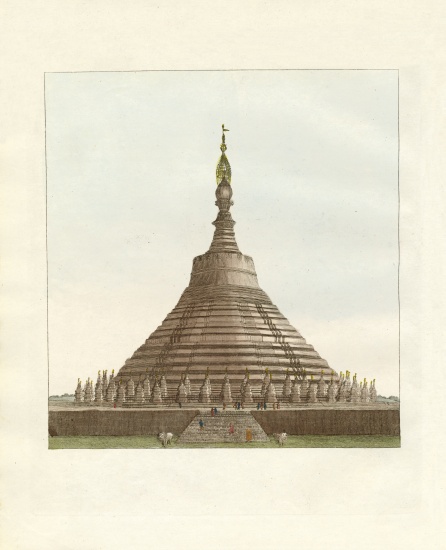 Schomadu, or the golden temple in Pegu from German School, (19th century)