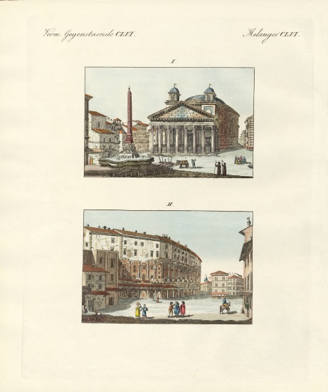 Strange building in Rome from German School, (19th century)