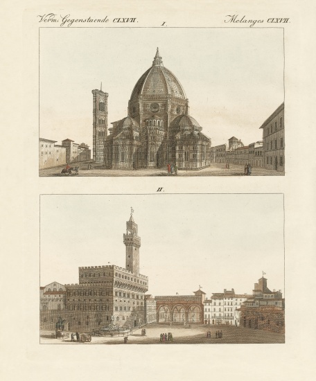 Strange buildings in Florence from German School, (19th century)