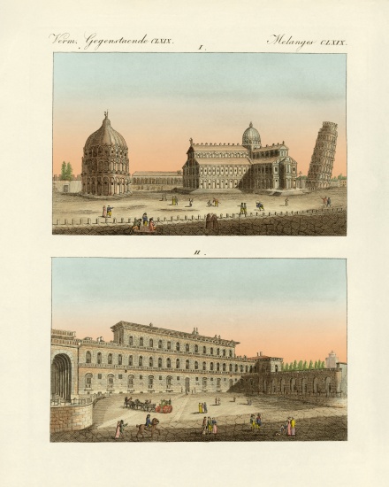 Strange buildings in Italy from German School, (19th century)