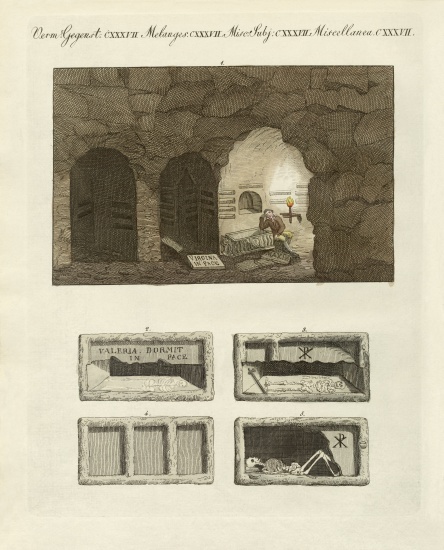 The catacombs of the subterraneous excavaters in Rome from German School, (19th century)