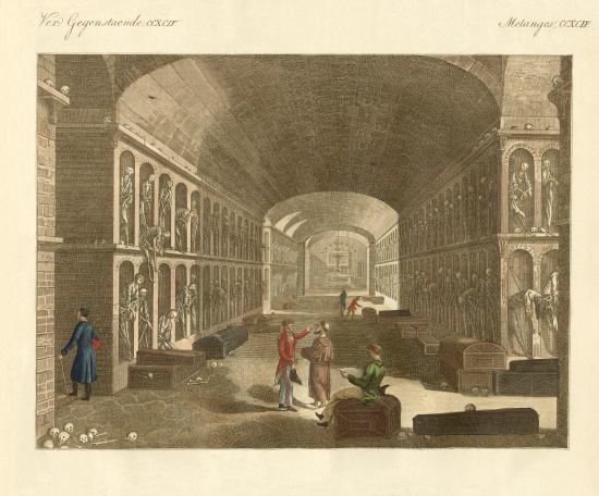 The large catacombs near Palermo from German School, (19th century)