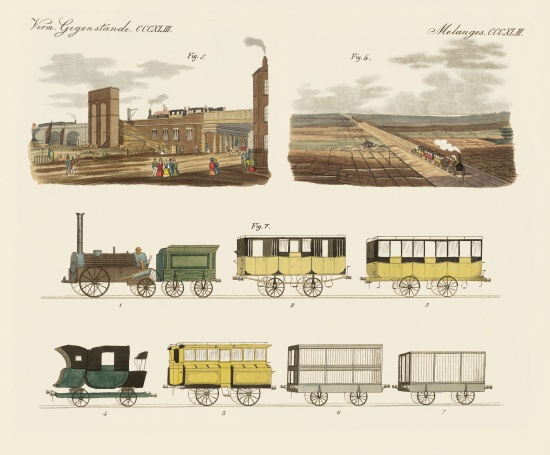 The railway between Manchester and Liverpool from German School, (19th century)