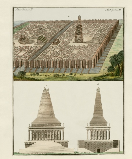 The Seven Wonders of the World from German School, (19th century)