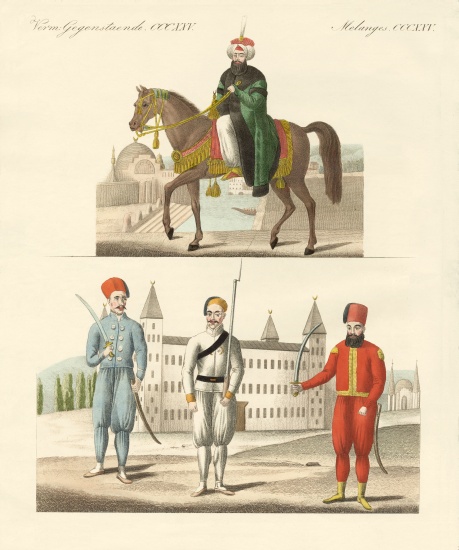 The Turkish sultan Mahmud and his new troups from German School, (19th century)
