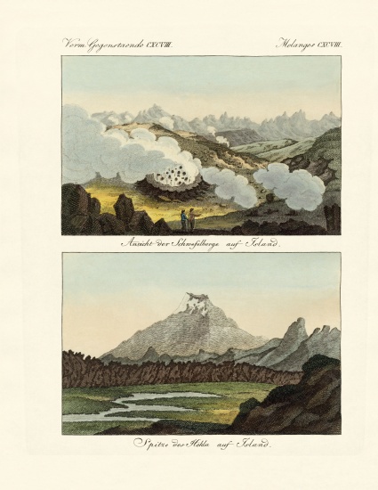 Views of the Sulphur Mountains in Iceland from German School, (19th century)