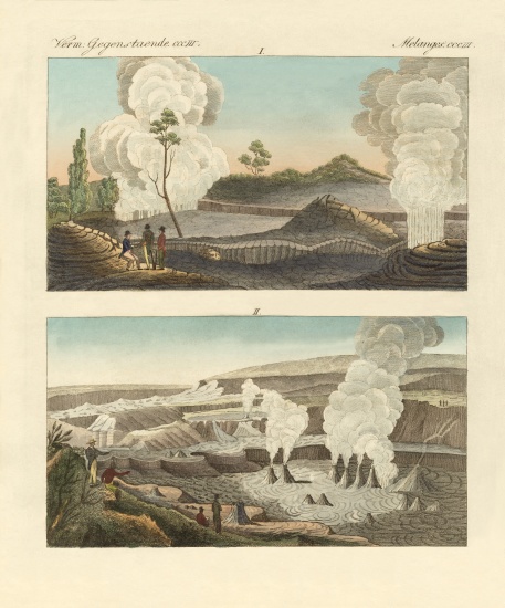 Volcanoes on the Island of Hawaii from German School, (19th century)