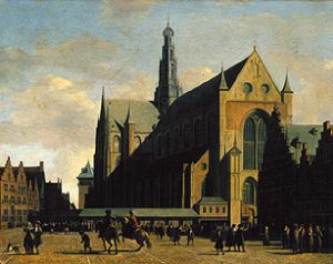 Die Groote Kerk in Haarlem. from Gerrit Adriaensz Berckheyde