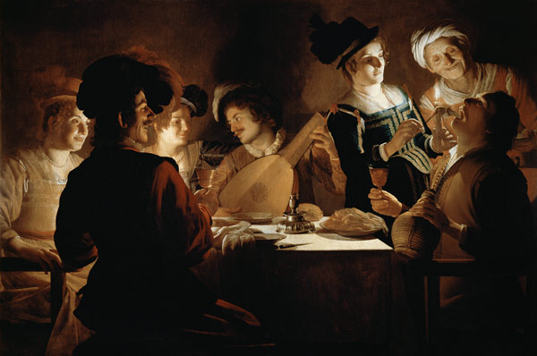 A Feast with a Lute PLayer from Gerrit van Honthorst