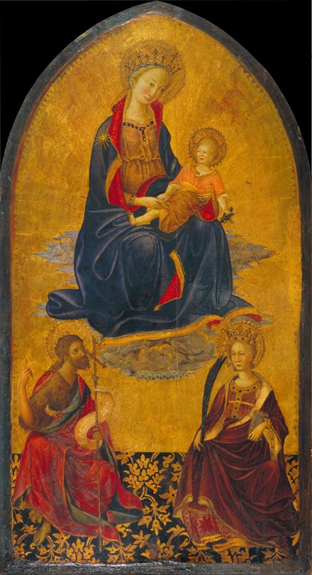 The Adoration of the Virgin and Child by Saint John the Baptist and Saint Catherine from Gherardo Starnina