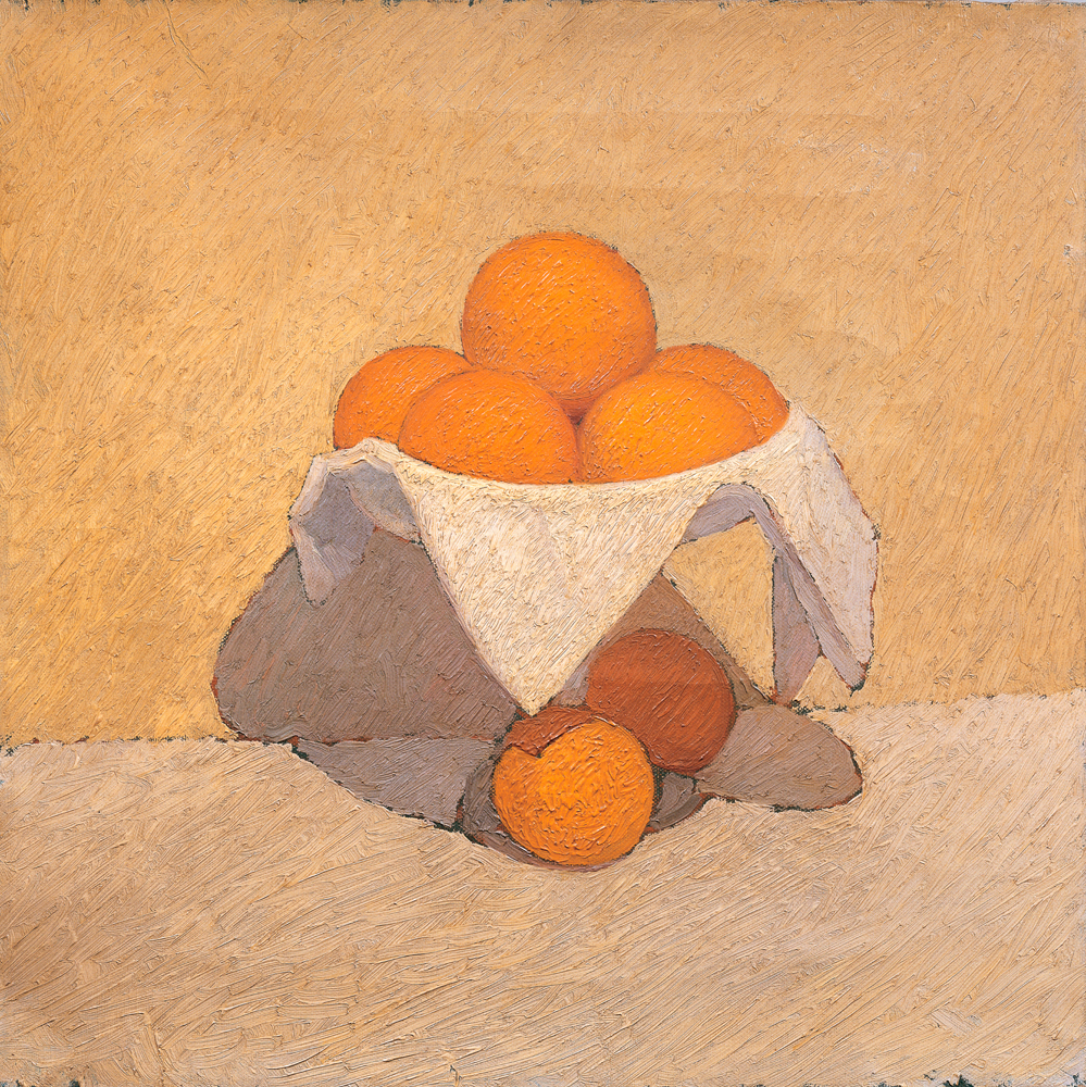 fruit stand with oranges over a white napkin from Ghiglia Oscar