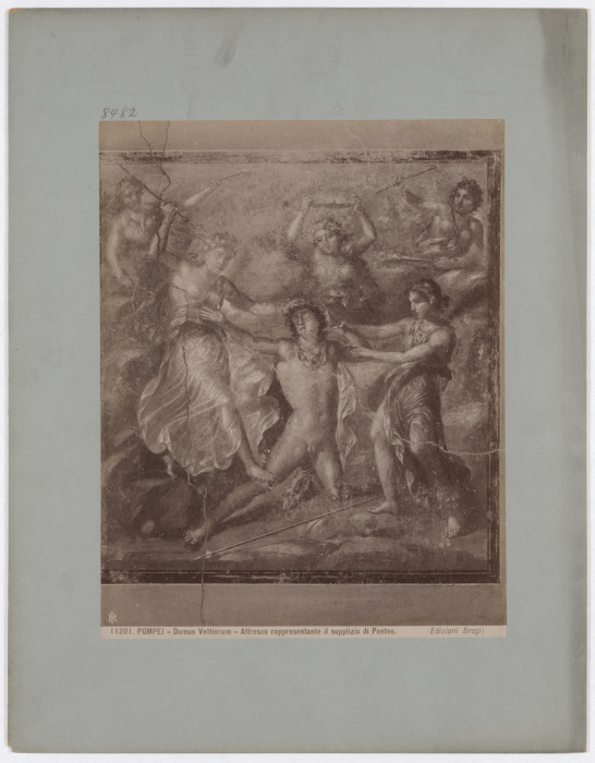 Pompei: Domus Vettiorum, Affresco rappresentante il supplizio di Penteo, No. 11201 from Giacomo Brogi