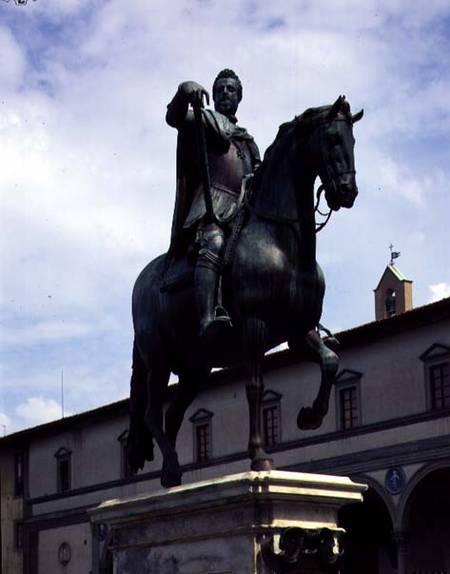 Equestrian Statue of Grand Duke Ferdinand I (c.1123-90) detail showing horse and rider from the side from Giambologna