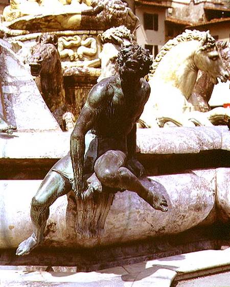 The Fountain of Neptune, detail of a laughing figure from Giambologna