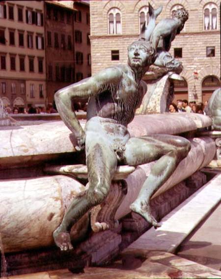 The Fountain of Neptune, detail of a seated figure from Giambologna