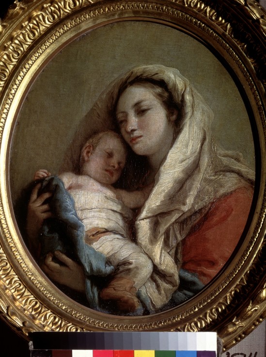 Mary with the Infant Jesus sleeping from Giandomenico Tiepolo