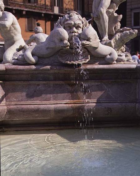 Grotesque mask and dolphins, detail from the Fountain of the Moor from Gianlorenzo  Bernini