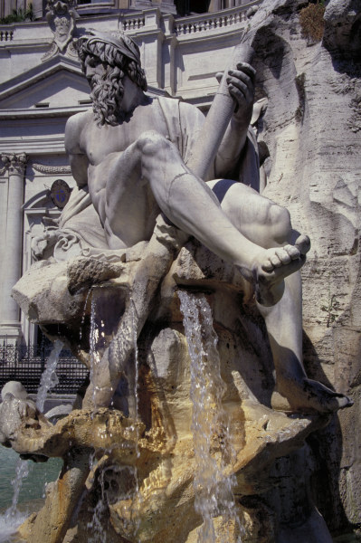 Rome, Fontana dei Fiumi, Ganges / Photo from Gianlorenzo Bernini