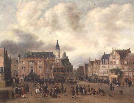 Announcement of the Peace of Breda in the Grote Markt, Haarlem from Gillis Rombouts