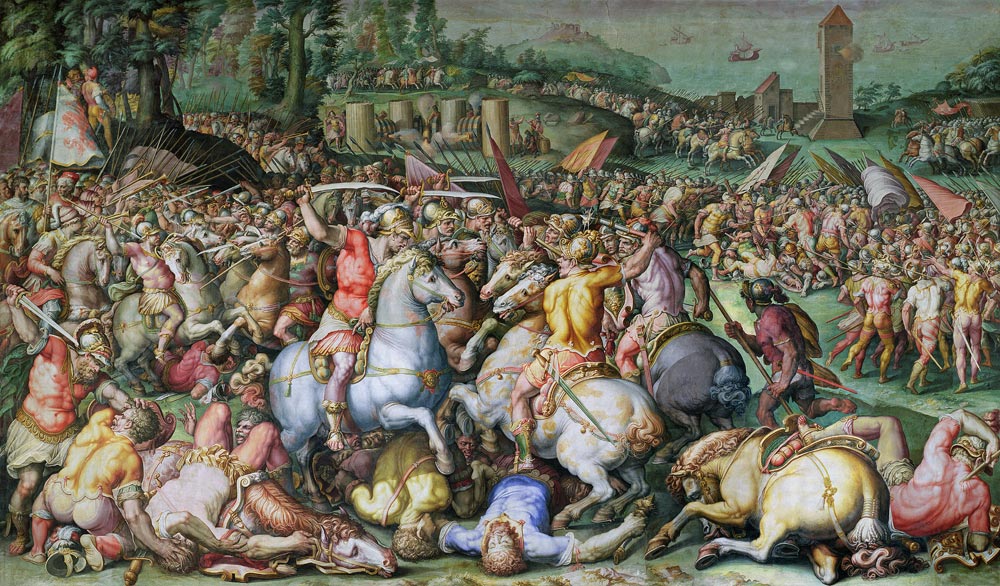 The Defeat of the Pisans at the tower of San Vincenzo, from the Salone dei Cinquecento from Giorgio Vasari