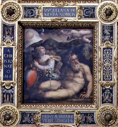 Allegory of the town of Fiesole from the ceiling of the Salone dei Cinquecento from Giorgio Vasari