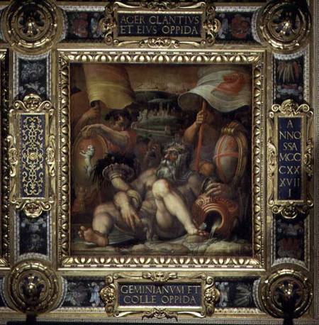 Allegory of the towns of San Gimignano and Colle Val d'Elsa from the ceiling of the Salone dei Cinqu from Giorgio Vasari