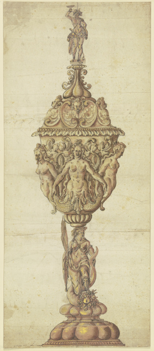 Figürlich verzierter Deckelportal mit bekrönender Bacchusstatuette from Giorgio Vasari