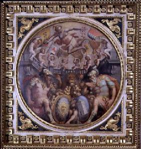 Allegory of the districts of San Giovanni and Santa Maria Novella from the ceiling of the Sala dei C