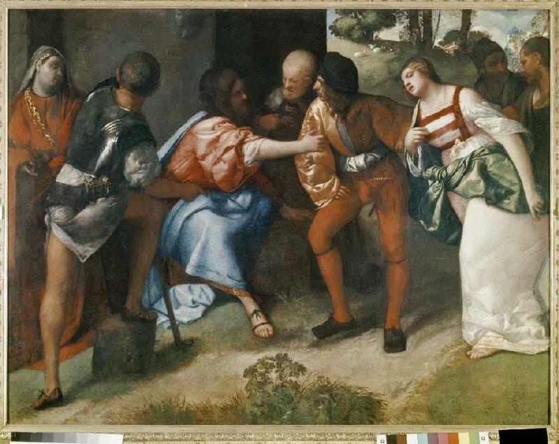 Christus und die Ehebrecherin from Giorgione (eigentl. Giorgio Barbarelli oder da Castelfranco)