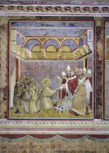 Die Bestaetigung der Ordensregel des hl. Franziskus durch Papst Innozenz III. from Giotto (di Bondone)