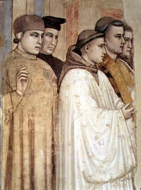 The Death of St. Francis, detail of the standing mourners on the left hand side, from the Bardi chap from Giotto (di Bondone)
