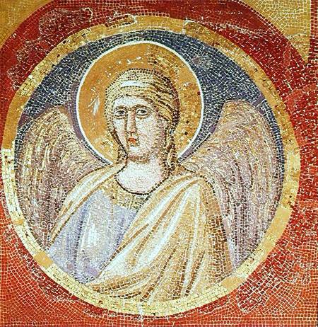 Detail of an angel from the Navicella, the Ship of the Church from Giotto (di Bondone)