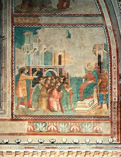 Joseph stellt seiner Brueder wegen des gestohlenen Bechers zur Rede from Giotto (di Bondone)