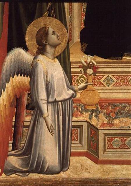 The Madonna di Ognissanti (Detail of Kneeling Angel with Vase of Flowers) from Giotto (di Bondone)