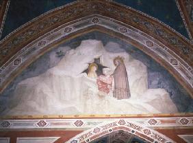 Zosimas reicht der hl. Maria Magdalena in der Wueste einen Mantel, um ihre Bloesse zu bedecken