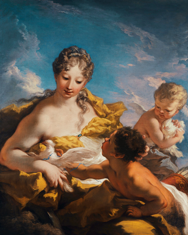 Venus and Cupid (oil on canvas) from Giovanni Antonio Pellegrini